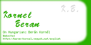 kornel beran business card
