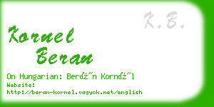 kornel beran business card